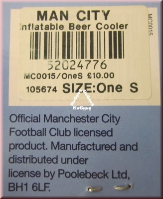 Aufblasbarer Bierkühler. inflatable Beer Cooler. Manchester City Football Club