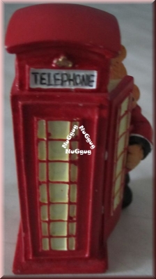 Garde-Bär an roter Telefonzelle. London. Guardian-Bear