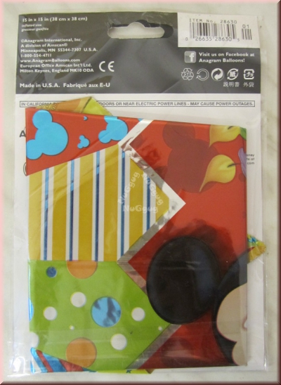 Folienballon 4. Geburtstag, Cubez 38 x 38 cm, Mickey Mouse