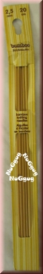 Strumpfstrick-Nadeln Bambus, 20 cm, 2,5 mm, 5 Stück