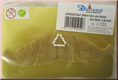 Karneval-Bart "Gilbert de Luxe" blond. Schnurrbart