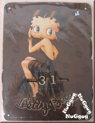 Ewiger Kalender, Wandkalender aus Pappe, mit nostalgischem Betty Boop Motiv
