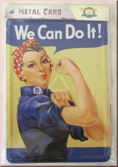 Blechschild "We Can Do It!", Blechpostkarte 10 x 15 cm