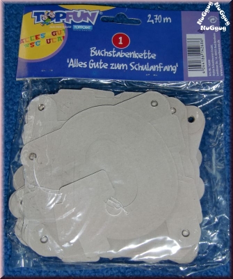 Buchstabenkette "Alles gute zum Schulanfang"