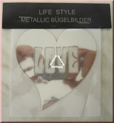 Metallic Bügelbild "Love", von Life Style