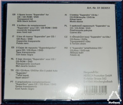 CD-Leerboxen Superslim. 5 Stück