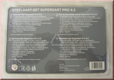 Crivit Steeldart Set Superdart Pro X.2, 19-teiliges Dart Set, 22 g, 164 mm