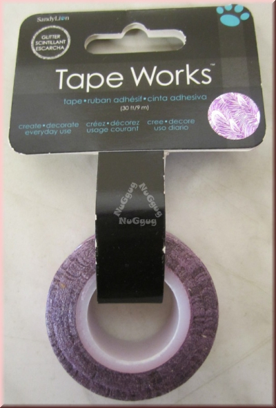 Tape Works Glitter Tape, Glitter Violett, 9 Meter