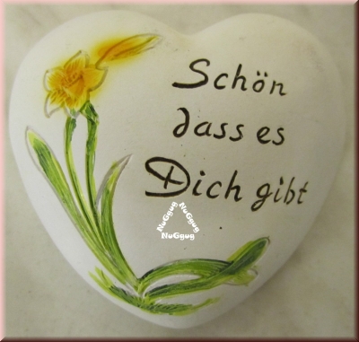 Deko-Herz "Schön dass es Dich gibt", 70 x 65 x 25 mm