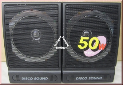 Disco Sound Lautsprecherboxen, 1 Paar, 50 Watt P.M.P.O., schwarz