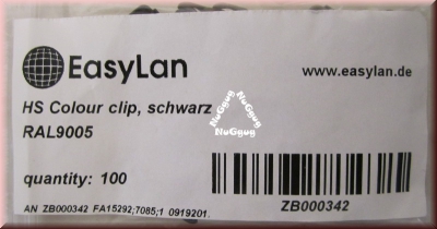 EasyLan HS Colour Clip, schwarz, Farbmarkierungsclips für DualBoot Patchkabel, 100 Stück