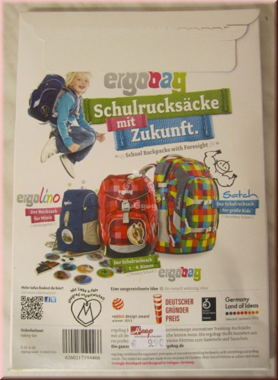 ergobag Sicherheitsset Schulrucksack, Schulranzen, 3-teilig