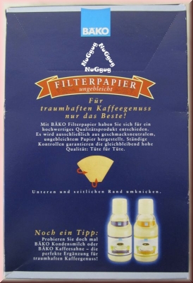 Filterpapier ungebleicht Größe 4, Kaffee Filter von Bäko, 40 Stück Kaffeefilter