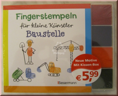 Fingerstempeln für kleine Kinder - Baustelle, mit Kissen-Box