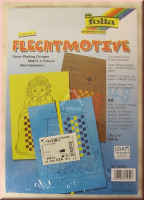 Folia Flechtmotive, 48 Blatt 130 g/m² A4, 8 verschiedenen Motive