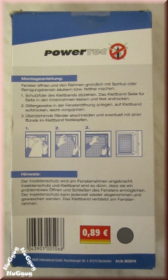 Fliegengitter PowerTec für Fenster mit Klettband, 130 x 150 cm, schwarz, waschbar