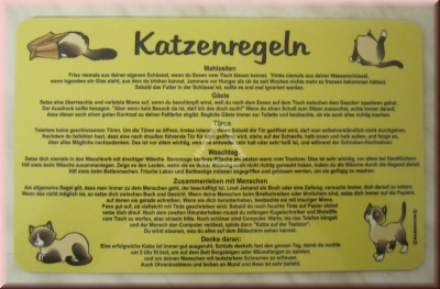 Frühstücksbrett "Katzenregeln" von Rahmenlos