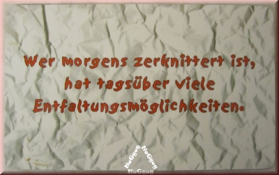 Frühstücksbrett "Wer morgens zerknittert ist..."