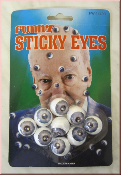Augäpfel, Deko Augen zum Ankleben, Funny Sticky Eyes, 9 Stück
