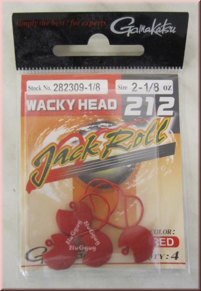 Angelhaken Wacky Head 212 Jack Roll, 4 Stück, von Gamakatsu