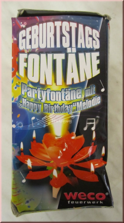 Geburtstagsblume mit Musik und Fontaine, Fontäne