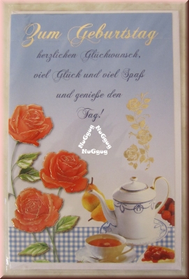 Geburtstagskarte "Zum Geburtstag..." mit Umschlag, Motiv Kaffeetisch