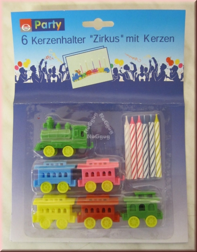 Geburtstagskerzen "Zirkus", Kerzenhalter Zug mit 6 Kerzen