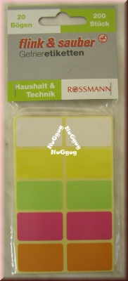 Gefrier Etiketten flink & sauber von Rossmann, farbig sortiert, 200 Stück