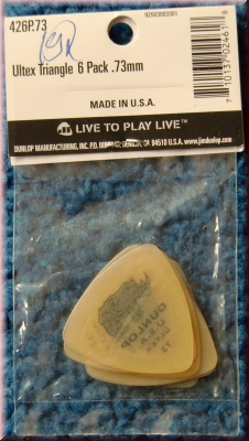 Dunlop Ultex Triangle 0.73mm. 426P.73. Plektren. Guitar Picks. 6 Stück