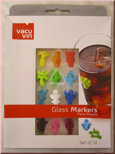 Vacu Vin Glass Markers "Party People", 12 Stück