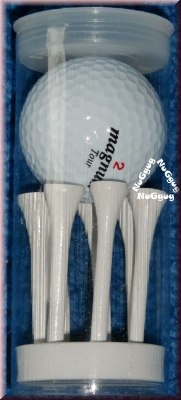 Magnum Tour 2 Set, Golfball und 7 weiße Tees