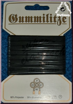 Gummilitze super-elastisch, schwarz, 5 Meter, 6 mm