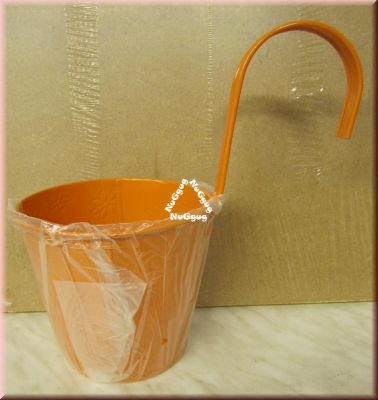 Hänge-Blumentopf orange, Balkonhängetopf, Durchmesser 15 cm