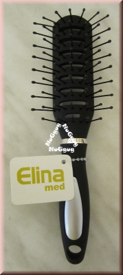 Haarbürste breit von Elina, schwarz/silber