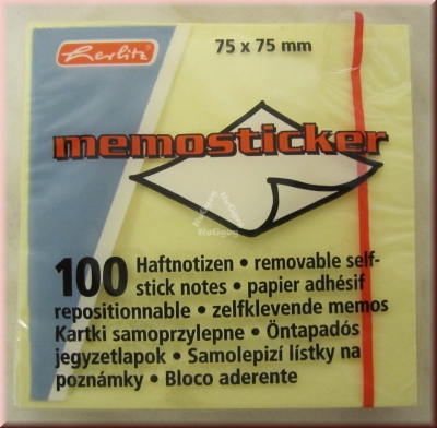 Haftnotizen, Post it, Memosticker, 75 x 75 mm, 100 Blatt