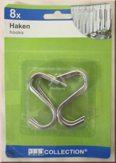 S-Haken Edelstahl, 8 Stück