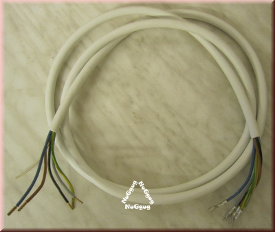 Herdanschlußleitung aus H05 VV-F 5G 1,5qmm, weiß, 2,0 Meter, mit Adernhülsen/Gabelkabelschuh, Artikel 352000