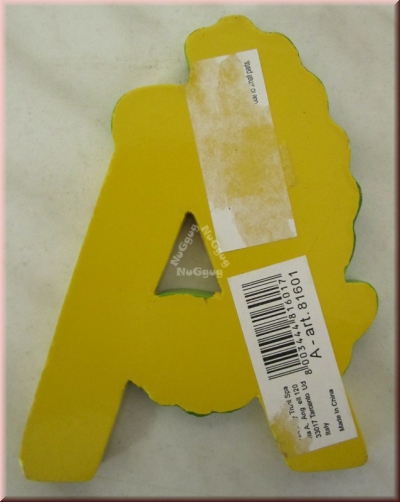 Sevi Holzbuchstabe A, Alligator, gelb, 81601