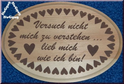 Wandhänger aus Holz. Holzschild "Versuch nicht..."