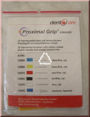 Interdentalbürsten Proximal Grip classic, xxxx-fine gelb, von dentacare, 12 Stück