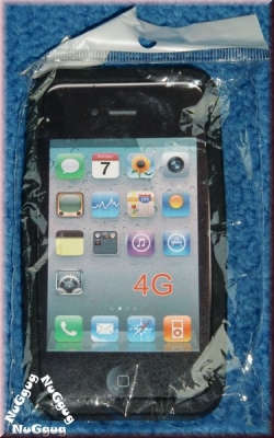 iPhone 4G Silikonhülle. schwarz mit Motiv
