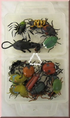 Kunststoffiguren Käfer und Fliegen, Beetle, 24 Stück