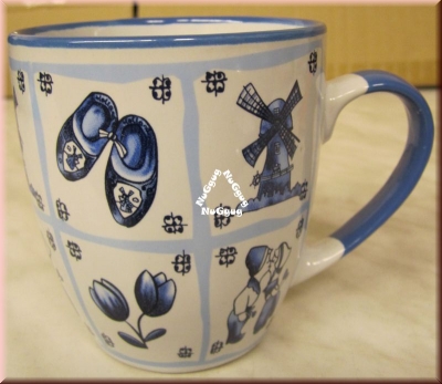 Kaffeepott mit Motiv "Holland", blau/weiß, Kaffeetasse