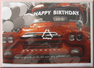 Geburtstagskarte "Chevrolet" mit Umschlag