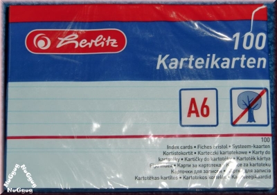 Karteikarten A6. hellblau. 100 Stück. von Herlitz