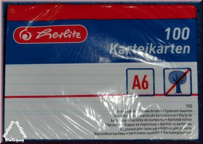 Karteikarten A6. weiß. 100 Stück. von Herlitz