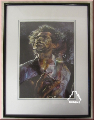 Rolling Stones Keith Richards als Karikatur by Sebastian Krüger, gerahmter Druck, Bild 1