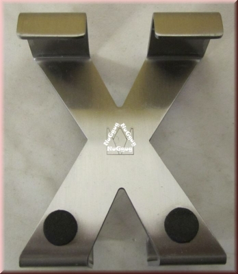 Türhaken "X". Metall. Edelstahl-Finish