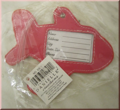 Kofferanhänger "Flugzeug", rosa, von Danielle creations