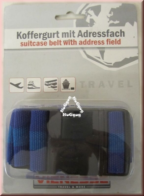 Koffergurt mit Adressfach, blau